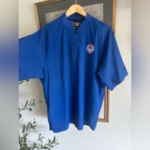 New Era Chicago Cubs 1/4 zip Short Sleeve Mens Top sz L - Like New!